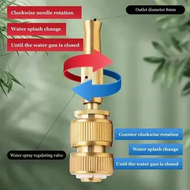 Kelby High Pressure Brass Water Spray Gun | 4 Nozzle Copper Jet Sprayer | 1/2 Inch Hose Connector | Leak-Proof Long-Life Spray Nozzle for Car|Garden & Cleaning thumbnail 2