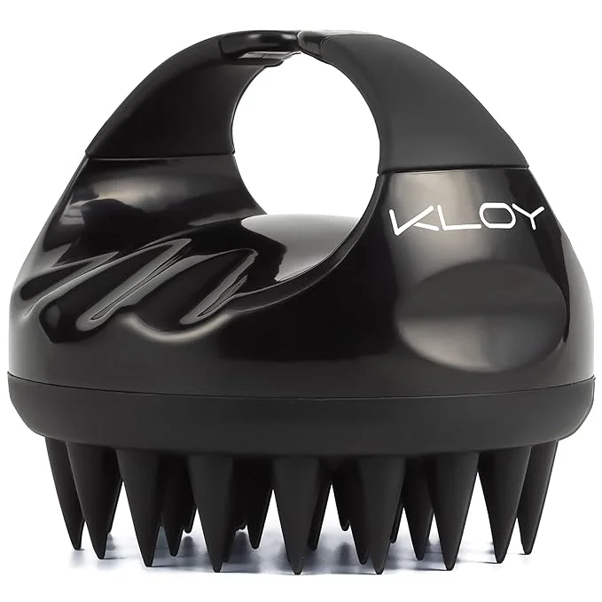 KLOY Scalp Massager Shampoo Brush | Soft Silicone Bristles | Black, Ergonomic Design for Sensitive Scalp, Hair Growth & Dandruff Care image 2