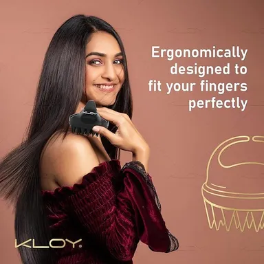 KLOY Scalp Massager Shampoo Brush | Soft Silicone Bristles | Black, Ergonomic Design for Sensitive Scalp, Hair Growth & Dandruff Care thumbnail 3
