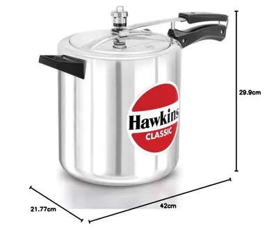 Hawkins Classic CL8T 8 Litre Inner Lid Aluminium Pressure Cooker Tall Design for Large Families Gas Stove Compatible Silver thumbnail 5