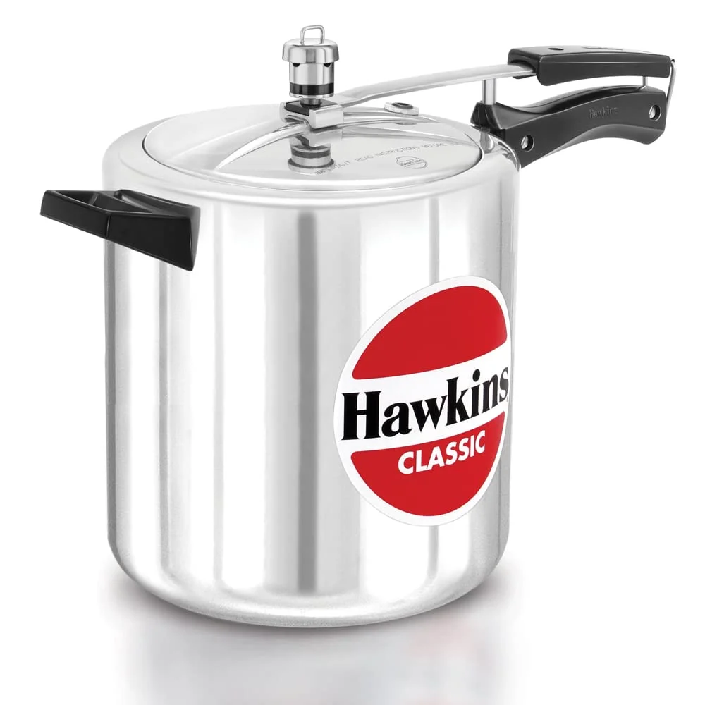 Hawkins Classic CL8T 8 Litre Inner Lid Aluminium Pressure Cooker Tall Design for Large Families Gas Stove Compatible Silver image 1