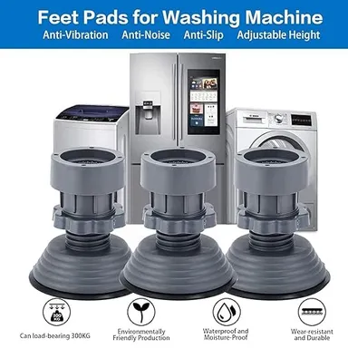 Washing Machine Vibration Pads | Adjustable Anti Vibration Shock Absorber for Washing Machines | Noise Cancelling Feet for Refrigerators thumbnail 1