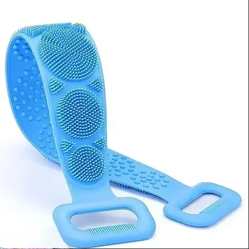 Silicone Body Back Scrubber | Double Side Bathing Brush for Shower | Dead Skin Remover Belt for Men & Women | Deep Clean & Massage | Soft Long| Easy to Use image 1