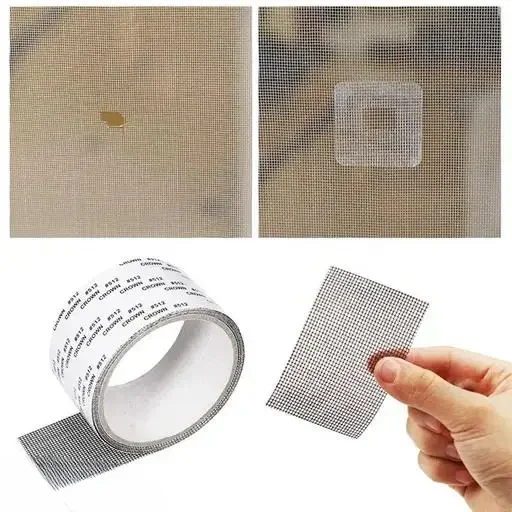 Kelby Window Screen Repair Tape | Waterproof Fiberglass Mesh Patch | Strong Adhesive Mosquito Net Repair Strip 200 cm × 5 cm | Best for Home DIY image 2