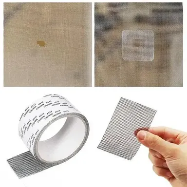 Kelby Window Screen Repair Tape | Waterproof Fiberglass Mesh Patch | Strong Adhesive Mosquito Net Repair Strip 200 cm × 5 cm | Best for Home DIY thumbnail 1