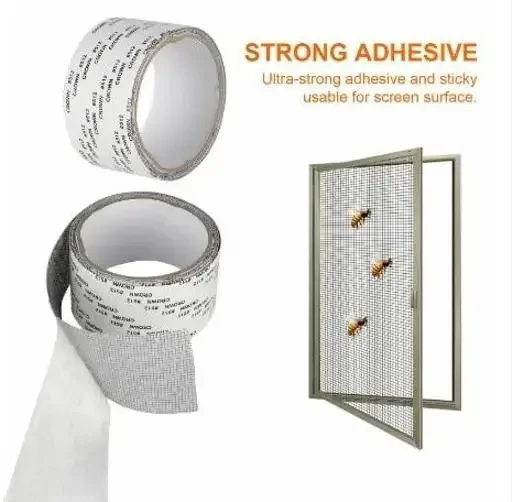 Kelby Window Screen Repair Tape | Waterproof Fiberglass Mesh Patch | Strong Adhesive Mosquito Net Repair Strip 200 cm × 5 cm | Best for Home DIY image 3