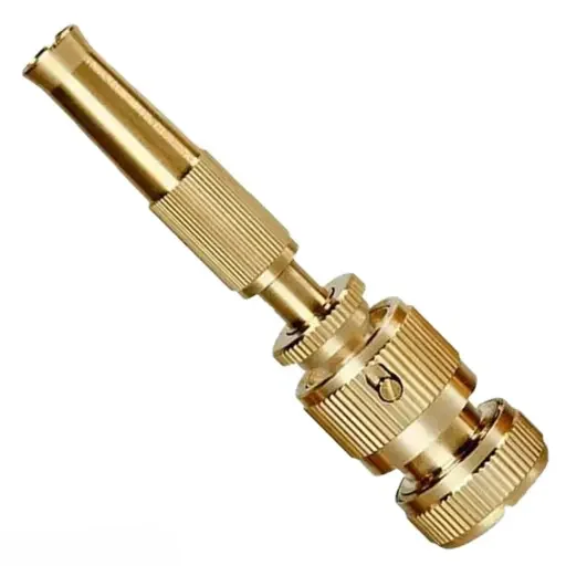 Kelby Brass Hose Spray Nozzle ½ | Heavy‑Duty Adjustable Flow 4‑Hole Metal Gun | Garden Car Pet Use image 1