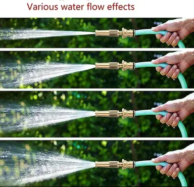 Kelby Brass Hose Spray Nozzle ½ | Heavy‑Duty Adjustable Flow 4‑Hole Metal Gun | Garden Car Pet Use thumbnail 2