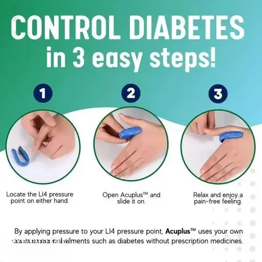 Sugar Control Acupressure Clip – LI4 Migraine & Sugar Relief Pack of 3 | Portable, Drug‑Free, Diabetic Headache Wearable image 3