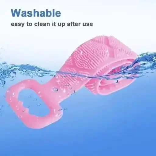 Silicone Body Back Scrubber | Double Side Bathing Brush | Food‑Grade, BPA Free, Long Handle | Best Silicone Back Scrubber for Sensitive Skin image 2
