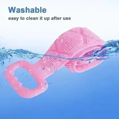Silicone Body Back Scrubber | Double Side Bathing Brush | Food‑Grade, BPA Free, Long Handle | Best Silicone Back Scrubber for Sensitive Skin  thumbnail 1