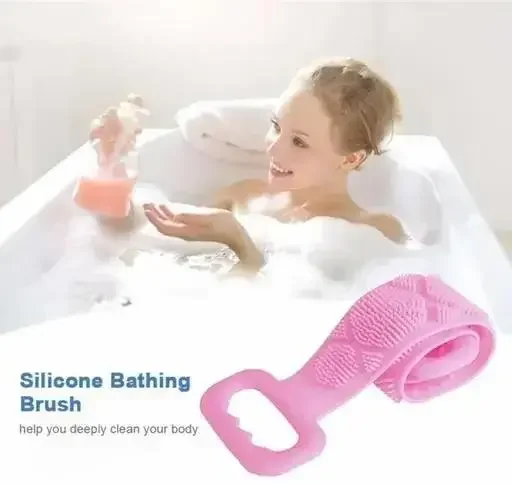 Silicone Body Back Scrubber | Double Side Bathing Brush | Food‑Grade, BPA Free, Long Handle | Best Silicone Back Scrubber for Sensitive Skin image 3