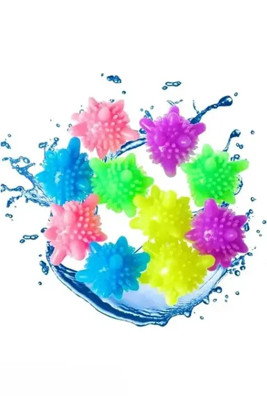 Kelby Silicone Corona Laundry Balls 10 pcs | Eco‑Friendly Washing Balls | Tangle‑Free, BPA‑Free | Ideal for Front Load Washers & Pet Hair