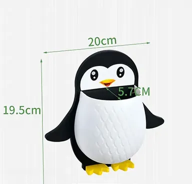 kelby Penguin Toothbrush Holder Wall Rack Pack of 3|multifunctional organizer| drainage|for kids bathroom & kitchen pens remote tools thumbnail 1
