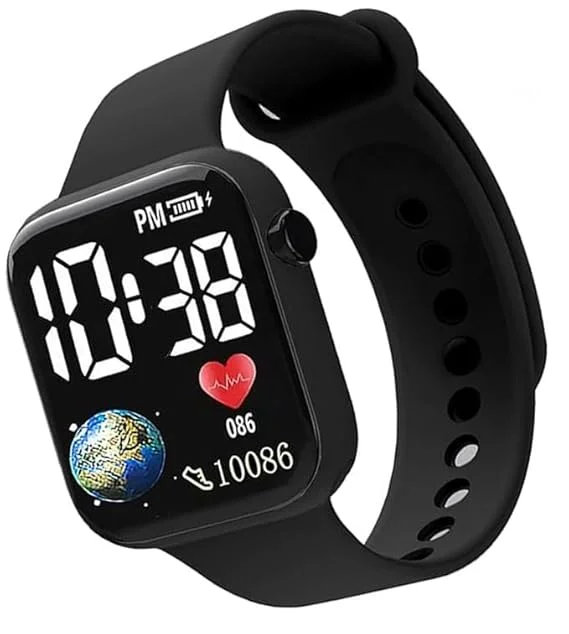 EL SMO Kids Digital Watch | Waterproof LED Square Sports Watch | Ages 4‑10, Durable image 1