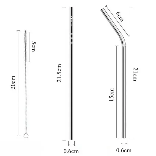 Reusable Stainless Steel Drinking Straws Set – 2 Bent 2 Straight 1 Brush | BPA Free Dishwasher Safe | Eco-Friendly Kids & Adult image 2