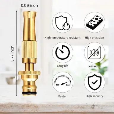 Kelby Brass High Pressure Spray Gun Nozzle | Adjustable 1/2 inch | Leakproof Car & Garden thumbnail 2