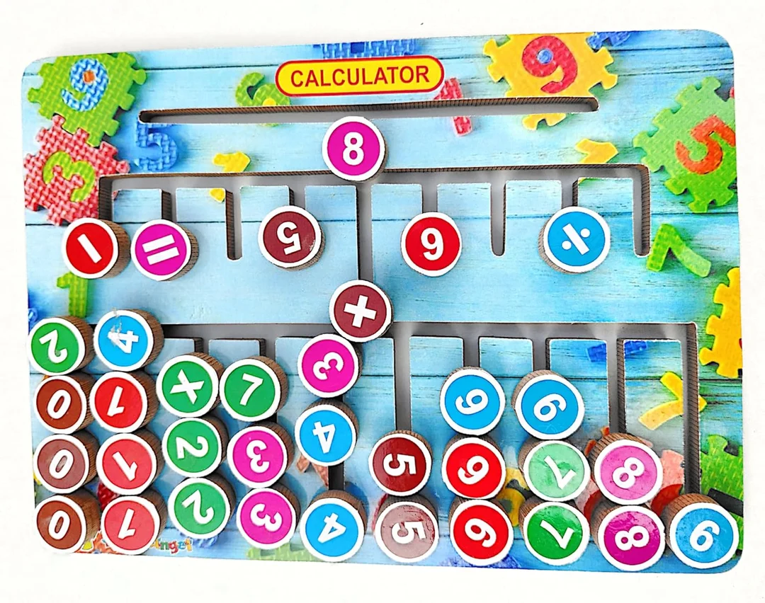 EL SMO Wooden Math Teaching Aid | Number Computation Board | STEM Toy | 3‑8 yrs | Durable Wood image 1