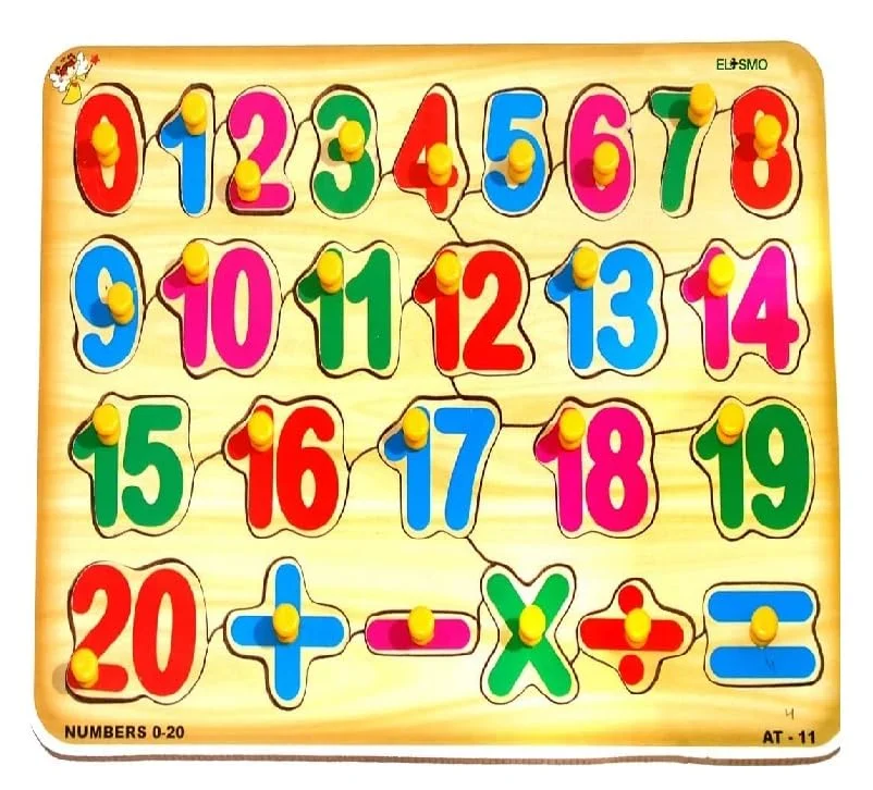 EL SMO Wooden 0‑20 Number Puzzle Board | Educational Knob Puzzle | STEM Learning Toy | 3‑6 yrs image 1