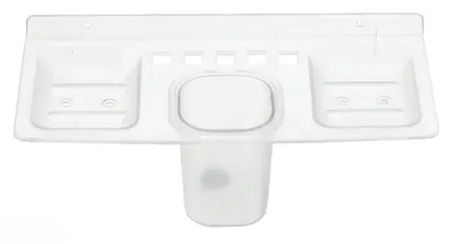 Kelby 4 in 1 Soap Dish with Tumbler Holder | ABS Plastic Unbreakable Bathroom Organizer image 3