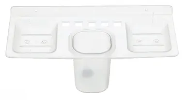 Kelby 4 in 1 Soap Dish with Tumbler Holder | ABS Plastic Unbreakable Bathroom Organizer thumbnail 2