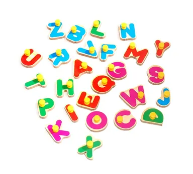 EL SMO Wooden Alphabet Tray Puzzle | Educational Montessori Board | Colorful Knob Letters for Toddlers thumbnail 2