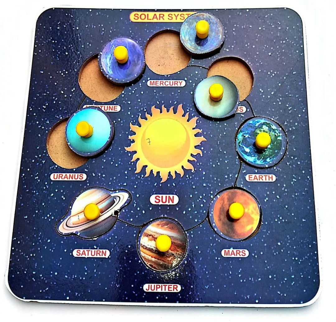 EL SMO Wooden Solar System Puzzle | Educational Learning Tray, Kids Puzzle Board | Pre-School Kids, Durable & Eco-Friendly image 3