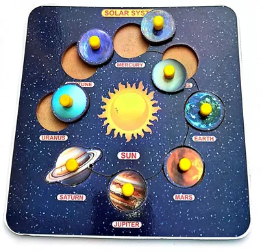 EL SMO Wooden Solar System Puzzle | Educational Learning Tray, Kids Puzzle Board | Pre-School Kids, Durable & Eco-Friendly thumbnail 2
