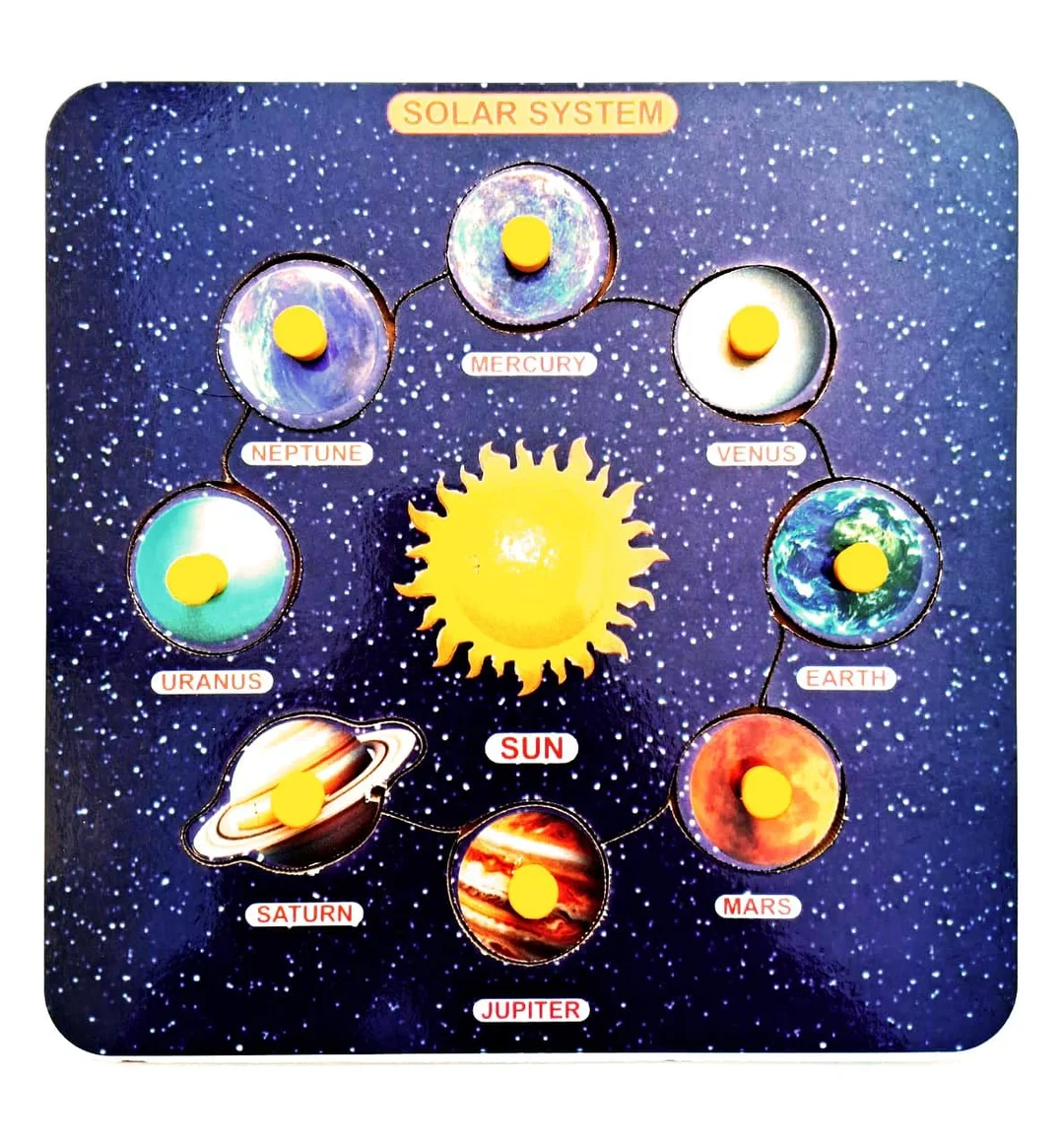 EL SMO Wooden Solar System Puzzle | Educational Learning Tray, Kids Puzzle Board | Pre-School Kids, Durable & Eco-Friendly image 4