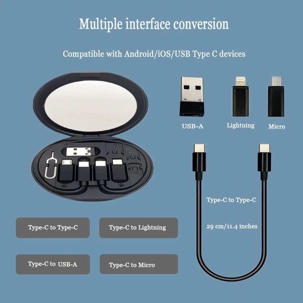 EL SMO | Universal USB Adapter Kit | 0.1 m Multi‑Type Charging Cable, Type C + Micro‑USB, Compact Fast‑Charge Travel Cable image 2