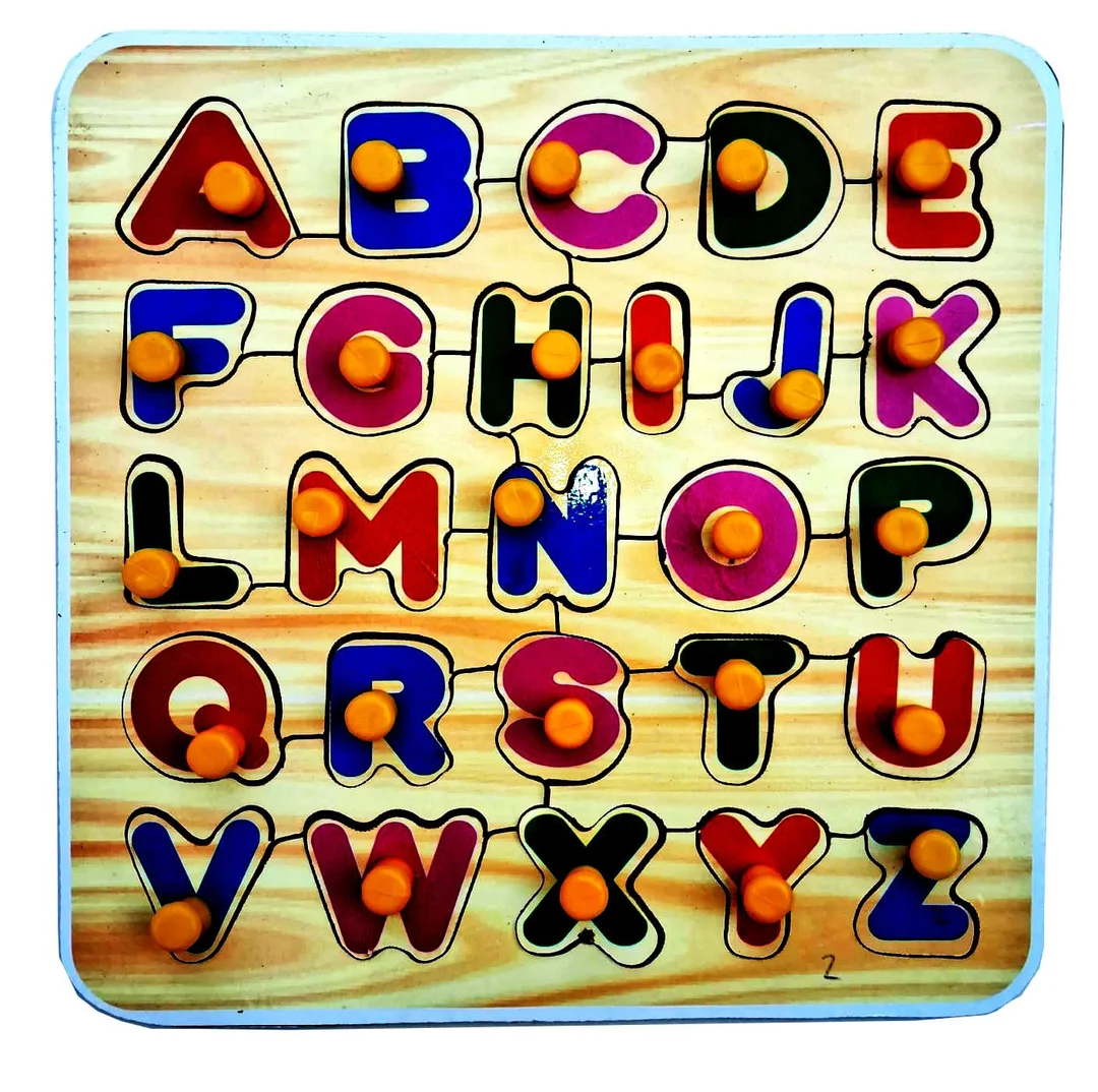 Wooden Montessori Alphabet Learning Board, Colourful ABC Puzzle Kit for Preschoolers, Eco‑Friendly Toy image 1