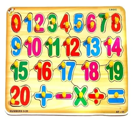 EL SMO Wooden Number Puzzle Board 0-20 | Educational Kids Toy | Early Learning, Durable, Colorful image 4