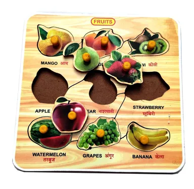 EL SMO Wooden Jigsaw Puzzles| Vegetable Fruits| Learning Educational Toys Board Game for Kids and Adults| Pack of 2 thumbnail 2