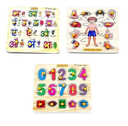 EL-SMO Wooden Puzzle Toys for Kids| Educational Jigsaw Puzzles, Baby Learning Board Game, Safe & Durable image 1