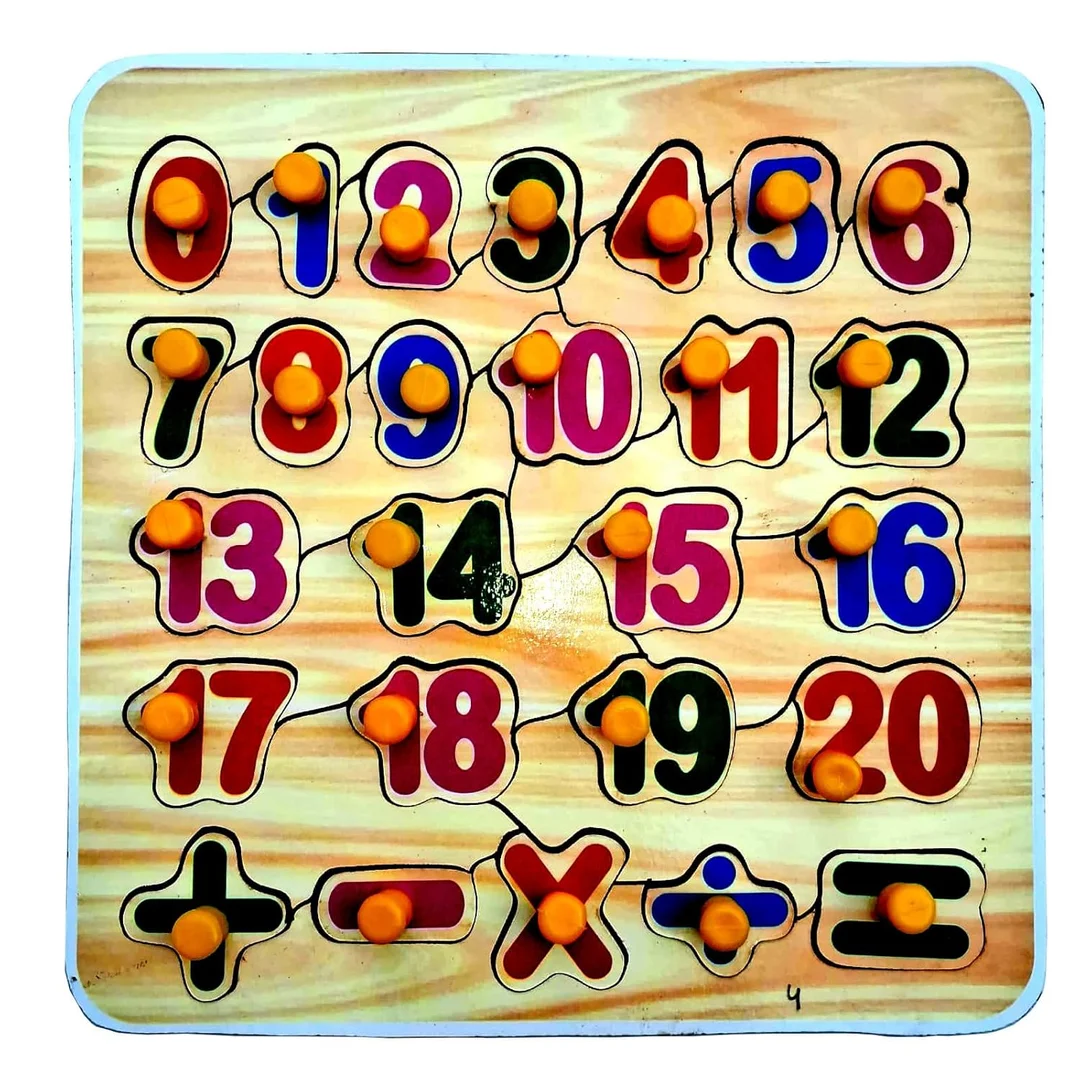 EL SMO Wooden Number Board 0–20 Puzzle | Educational Montessori Counting Toy | Non‑Toxic Wood | Early Learning for Toddlers image 1