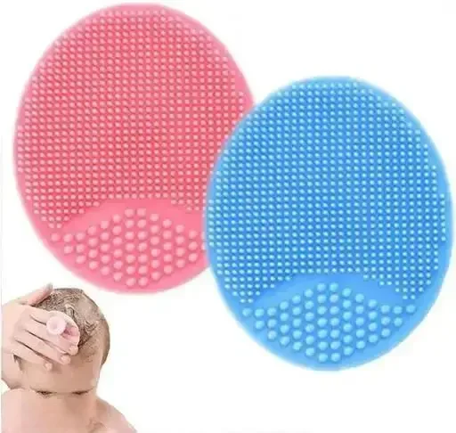 Kelby Baby Cradle Cap Brush | Silicone Baby Bath Brush, Massage Scrubber 2 Pack | Gentle Scalp Care image 1