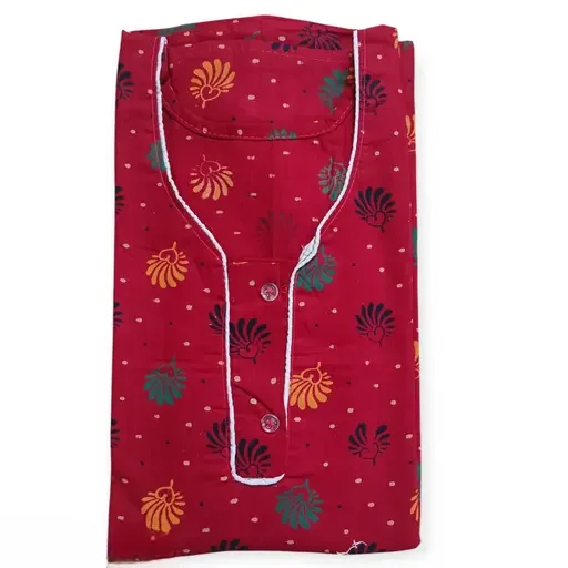 Button Front Button| Cotton Nighty For Women|Soft Printed Free Size Summer Sleepwear image 2