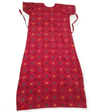 Button Front Button| Cotton Nighty For Women|Soft Printed Free Size Summer Sleepwear thumbnail 2