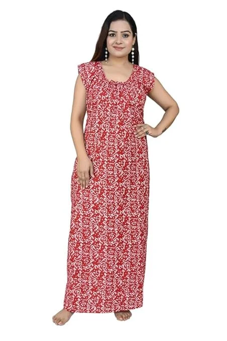 Sleeveless Cotton Nighty for Women | Soft Breathable Free Size Summer Nightdress image 1