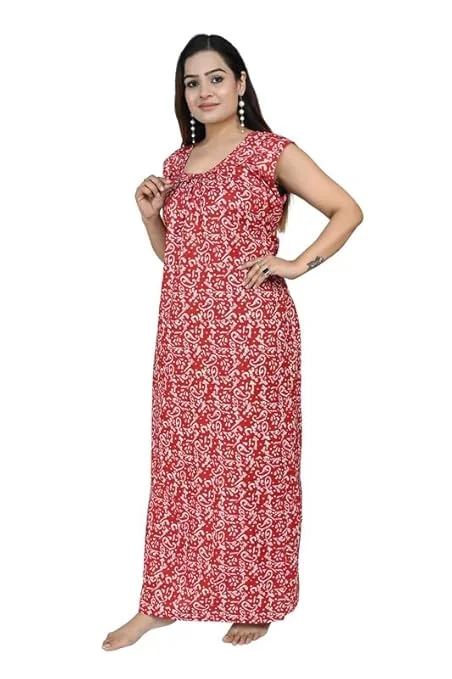 Sleeveless Cotton Nighty for Women | Soft Breathable Free Size Summer Nightdress image 2