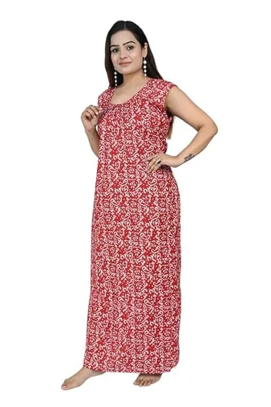  Sleeveless Cotton Nighty for Women | Soft Breathable Free Size Summer Nightdress thumbnail 1