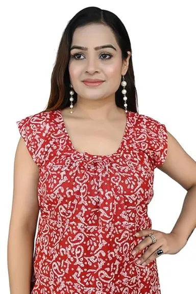  Sleeveless Cotton Nighty for Women | Soft Breathable Free Size Summer Nightdress thumbnail 2