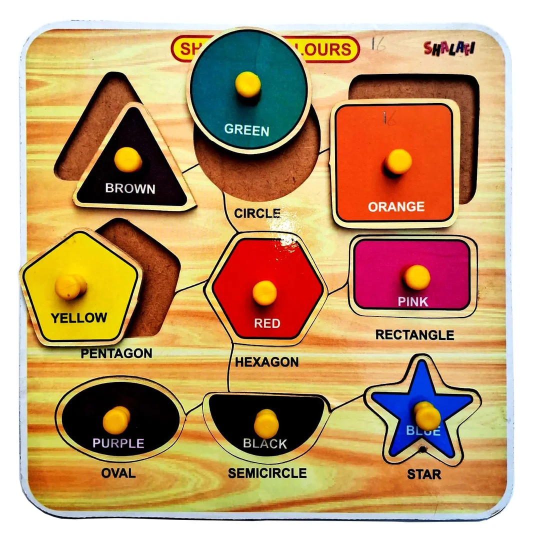 EL SMO Wooden Clock Puzzle Board, Shape Sorting Toy Set for Toddlers | Montessori Learning Toy, 2-Pack image 2