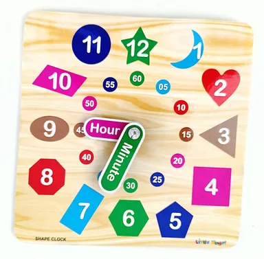 EL SMO Wooden Clock Puzzle Board, Shape Sorting Toy Set for Toddlers | Montessori Learning Toy, 2-Pack thumbnail 3