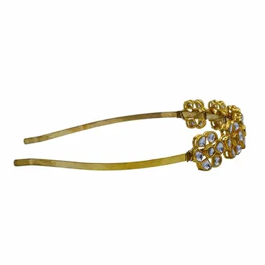 Kundan Matha Patti & Sheesh Patti Combo | Bridal Floral Tiara Headband | Festive Hair Accessory for Women & Girls | JJC thumbnail 2