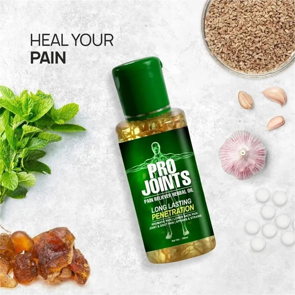 Pro Joints Pain Relief Oil 100ml Herbal Anti Inflammatory Oil for Arthritis Knee Pain Back Pain Muscle Pain Fast Relief Ayurvedic Joint Care Oil image 1