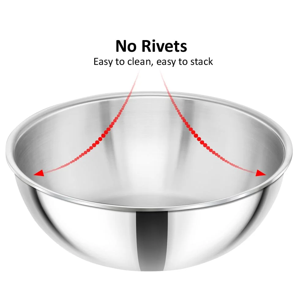 Hawkins Metro 2.5L Triply Stainless Steel Induction Kadhai Tasla SSTA25 Extra Thick Heat-Even Cookware Heavy Duty Stackable Silver image 2