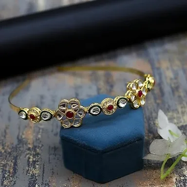 Gold Plated Pearl Choker Necklace Set | Adjustable Size | Elegant Jewelry  thumbnail 3