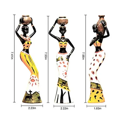 African Woman Statue | Handcrafted Female Figurine | Elegant African Art Sculpture | 50cm | Ideal for Home & Office Décor thumbnail 1