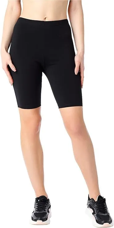 SlimFit High Waist Cotton Biker Shorts | Stretchable Gym Yoga Cycling  thumbnail 0
